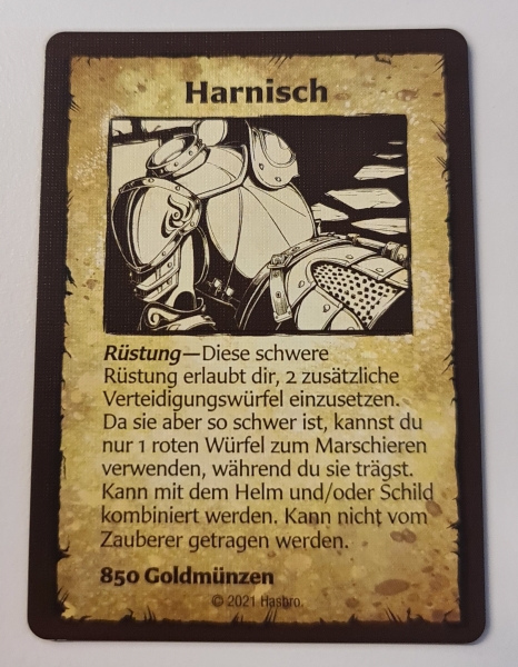 Heroquest Ausrüstungskarte Harnisch